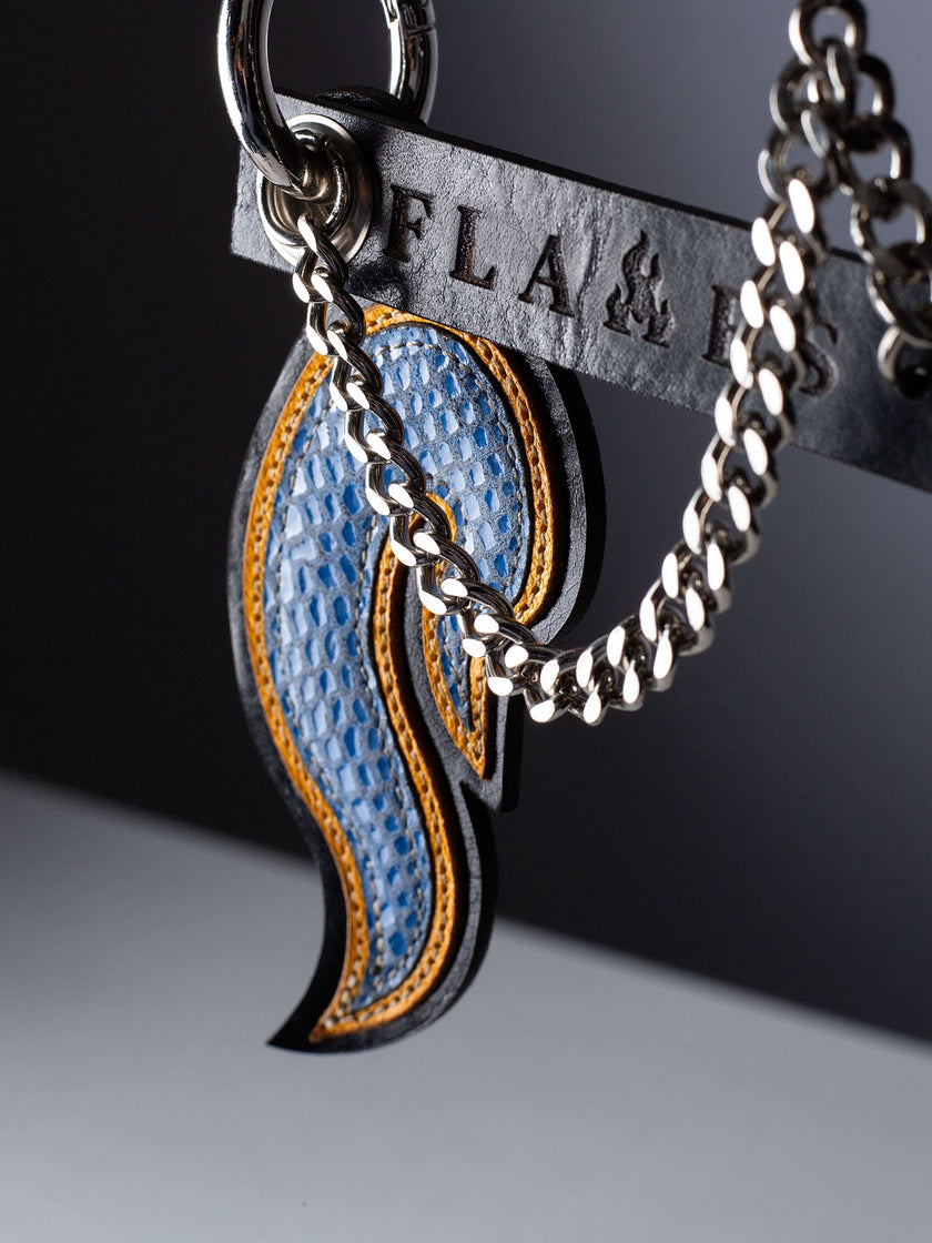 Handcrafted Leather Key Chains with Flames | Made in the Netherlands