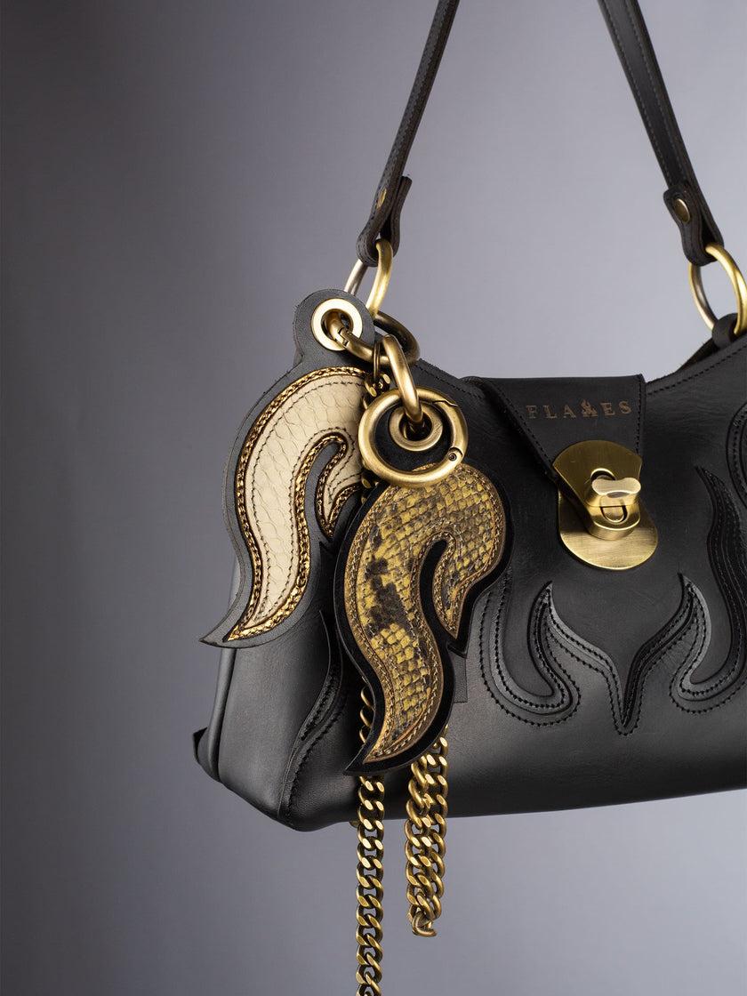 Handcrafted Leather Key Chains with Flames | Made in the Netherlands