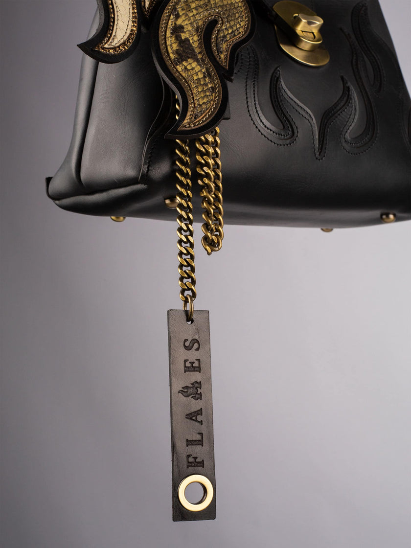 Handcrafted Leather Key Chains with Flames | Made in the Netherlands