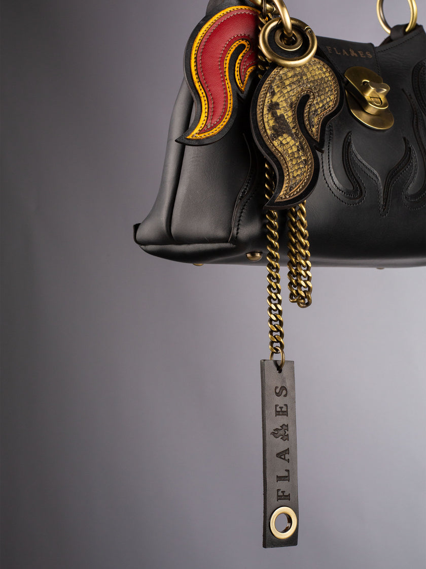 Handcrafted Leather Key Chains with Flames | Made in the Netherlands