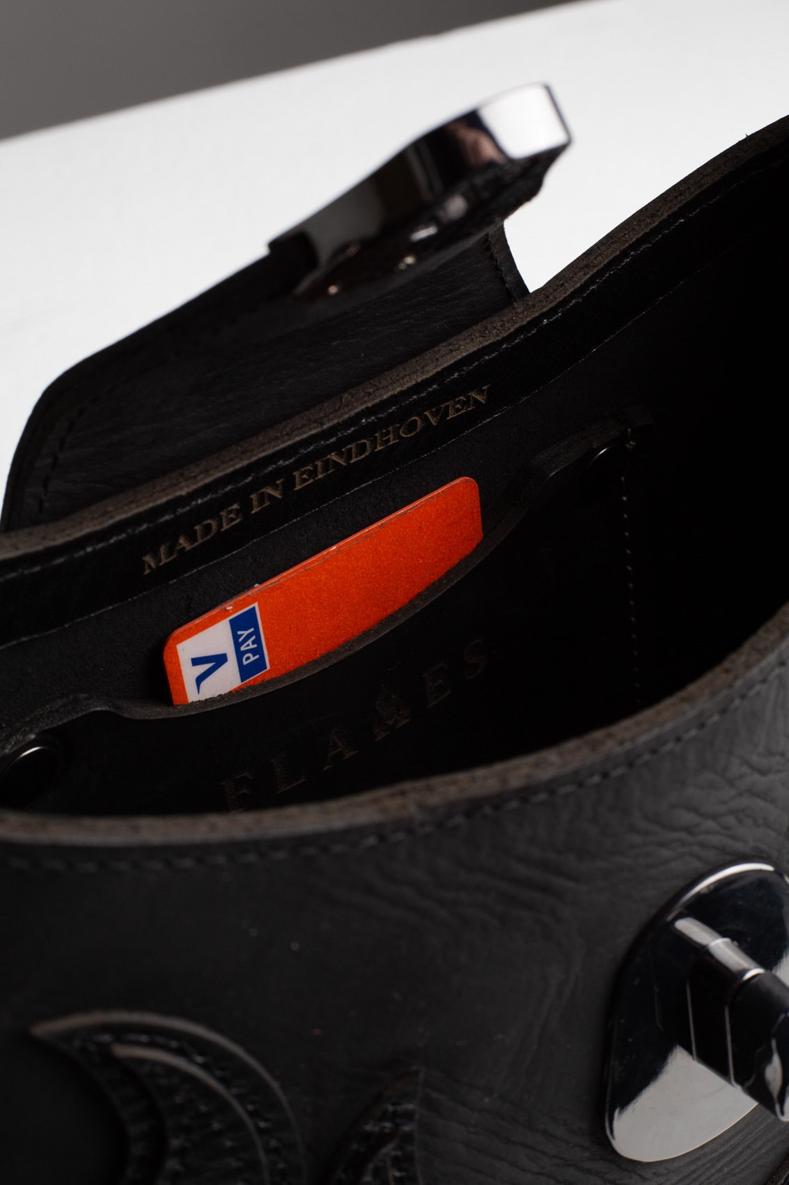 FLAMES detail inside handbag