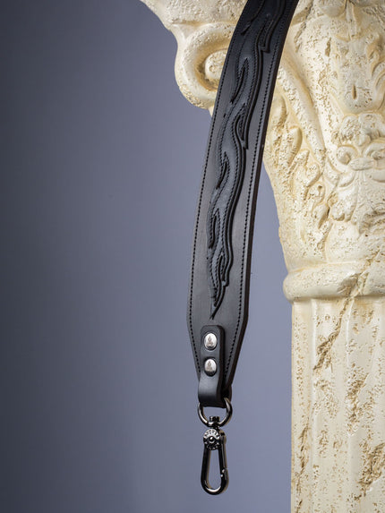 FLAMES strap close up gunmetal