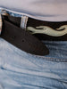 leather belt flames handmade