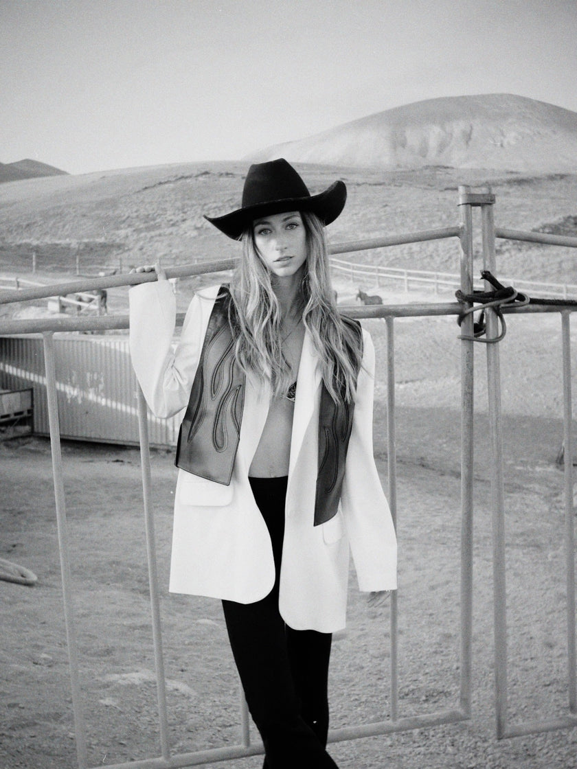 handcrafted FLAMES leather waistcoat