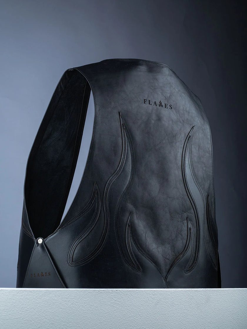 Flames waistcoat black