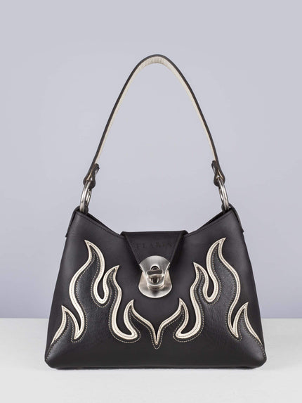 Front-view-The-Black-White-Flame-handbag-