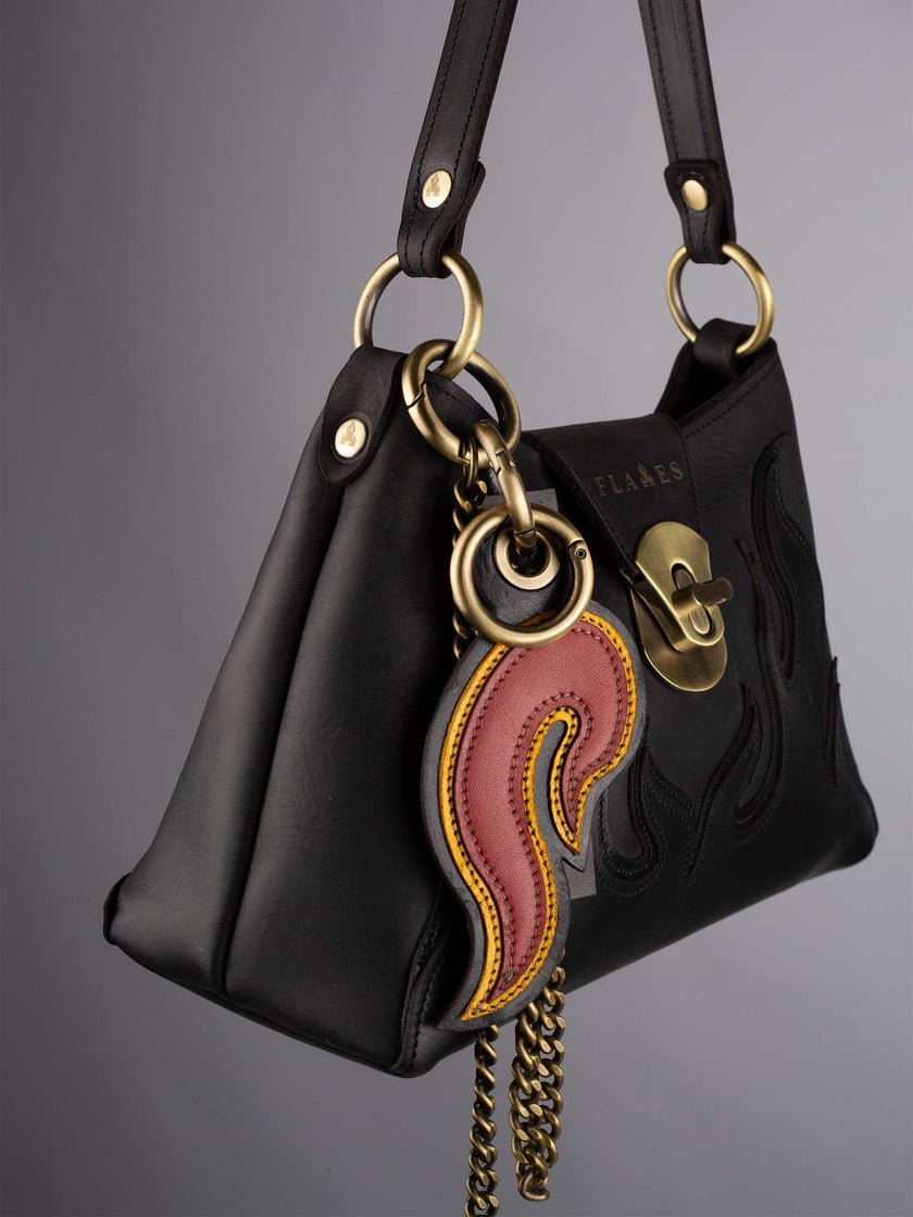 Handcrafted Leather Key Chains with Flames | Made in the Netherlands