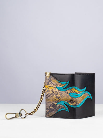 Handcrafted Flame Wallet: Timeless Leather Elegance