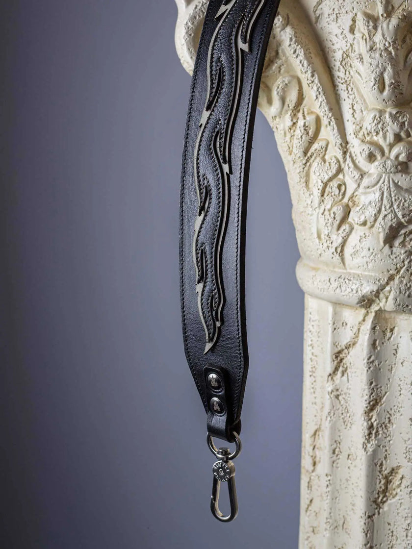 The Black & White Flame strap