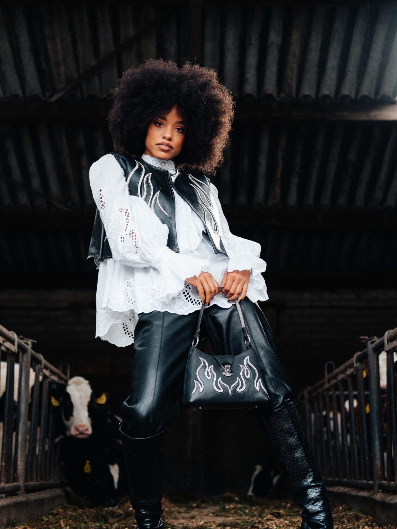 The Black & White Flames handbag.