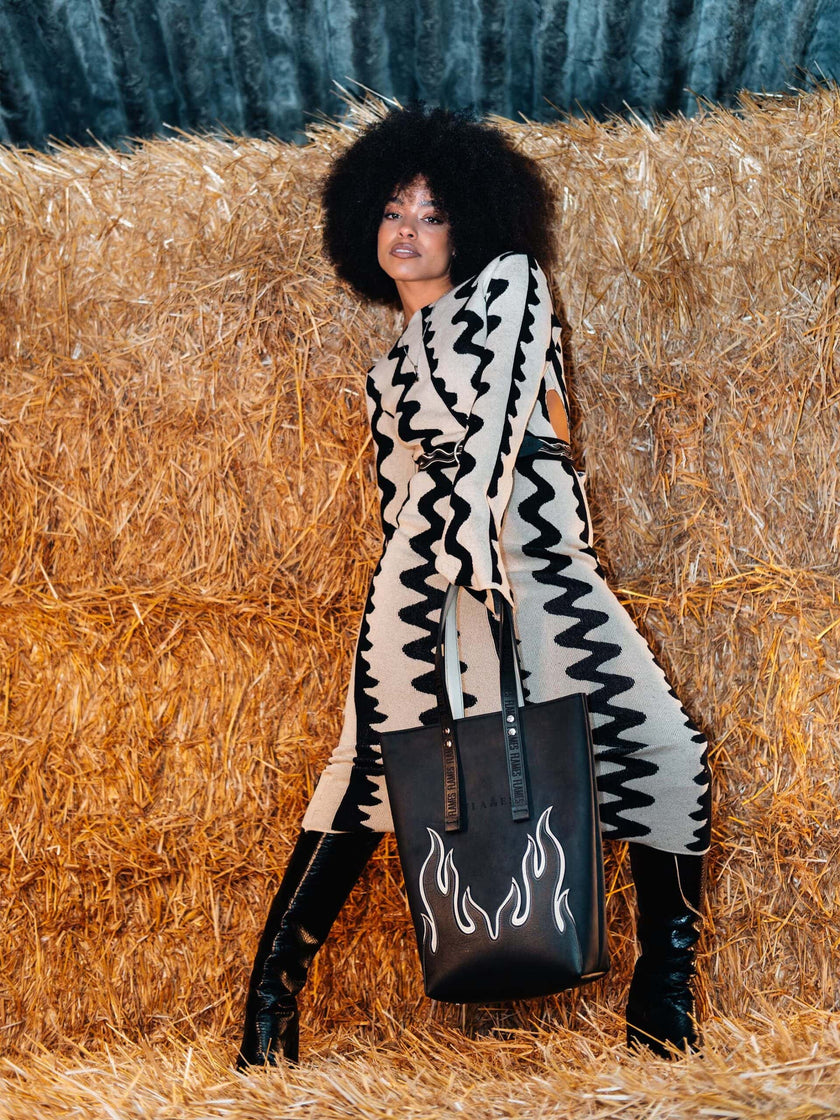 The Black & White Flames shopper.