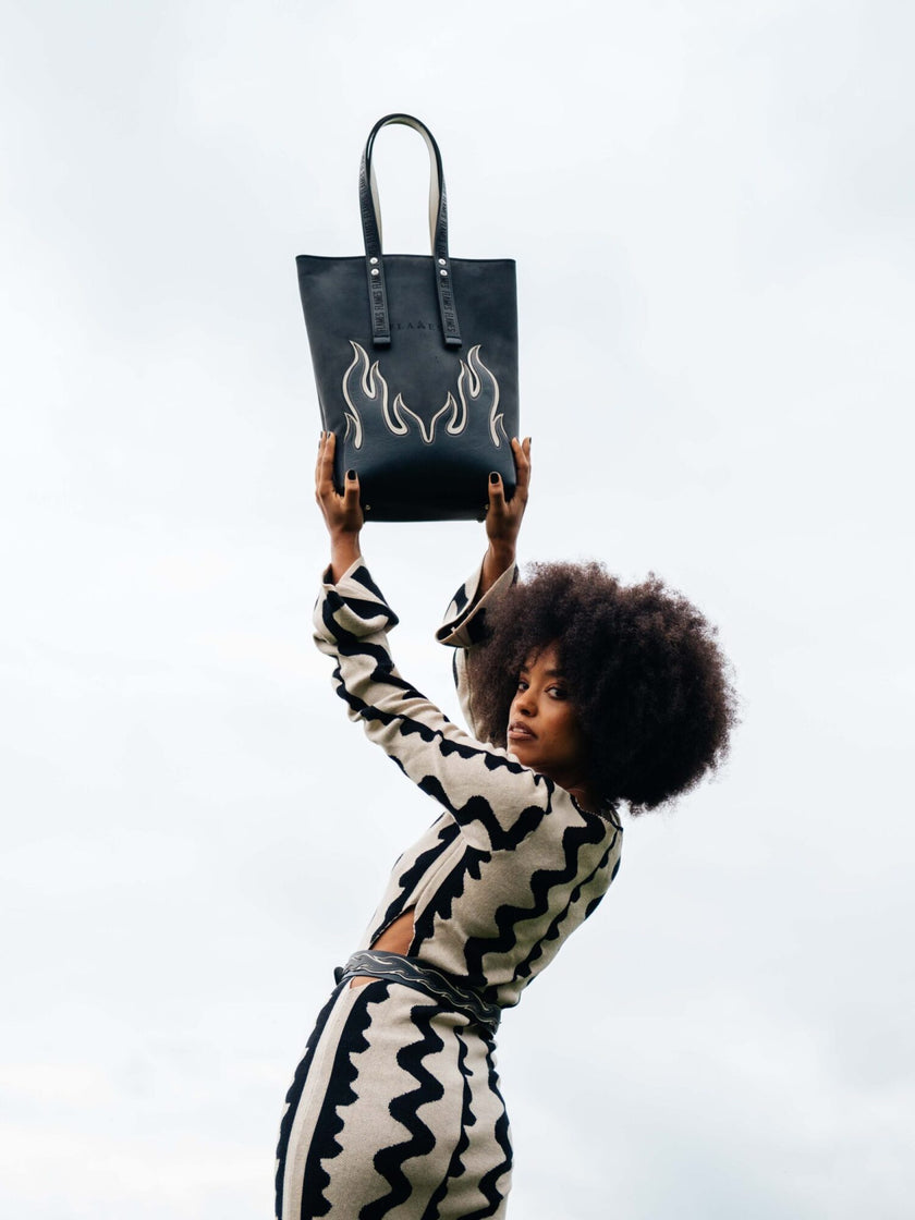The Black & White Flames shopper.