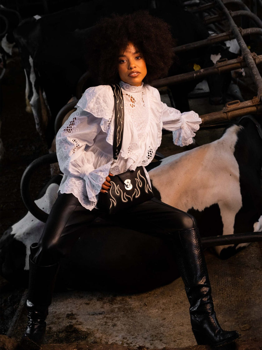 The Black & White Flames strap.