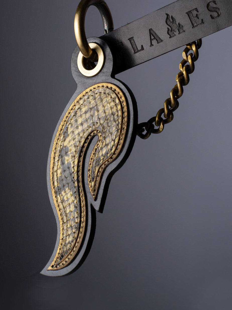 Handcrafted Leather Key Chains with Flames | Made in the Netherlands