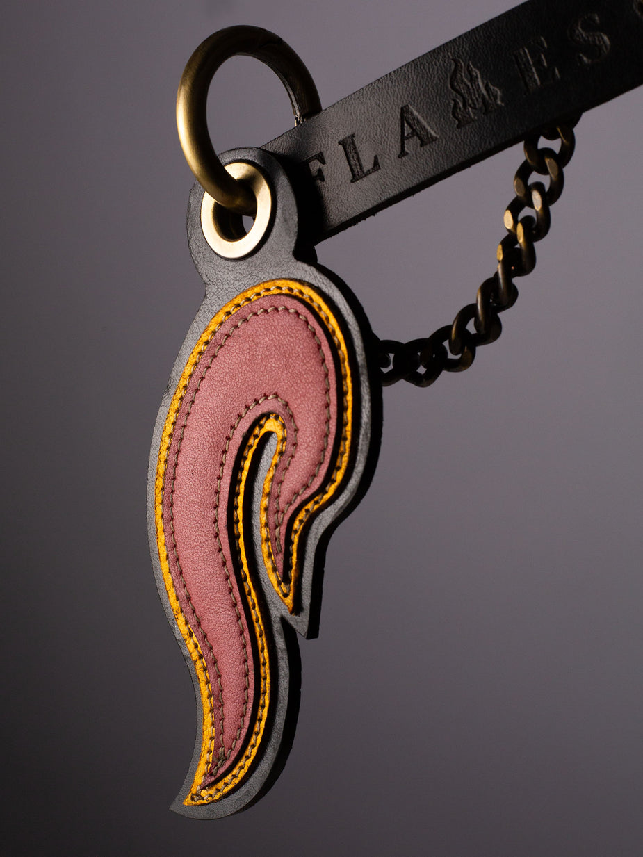 Handcrafted Leather Key Chains with Flames | Made in the Netherlands