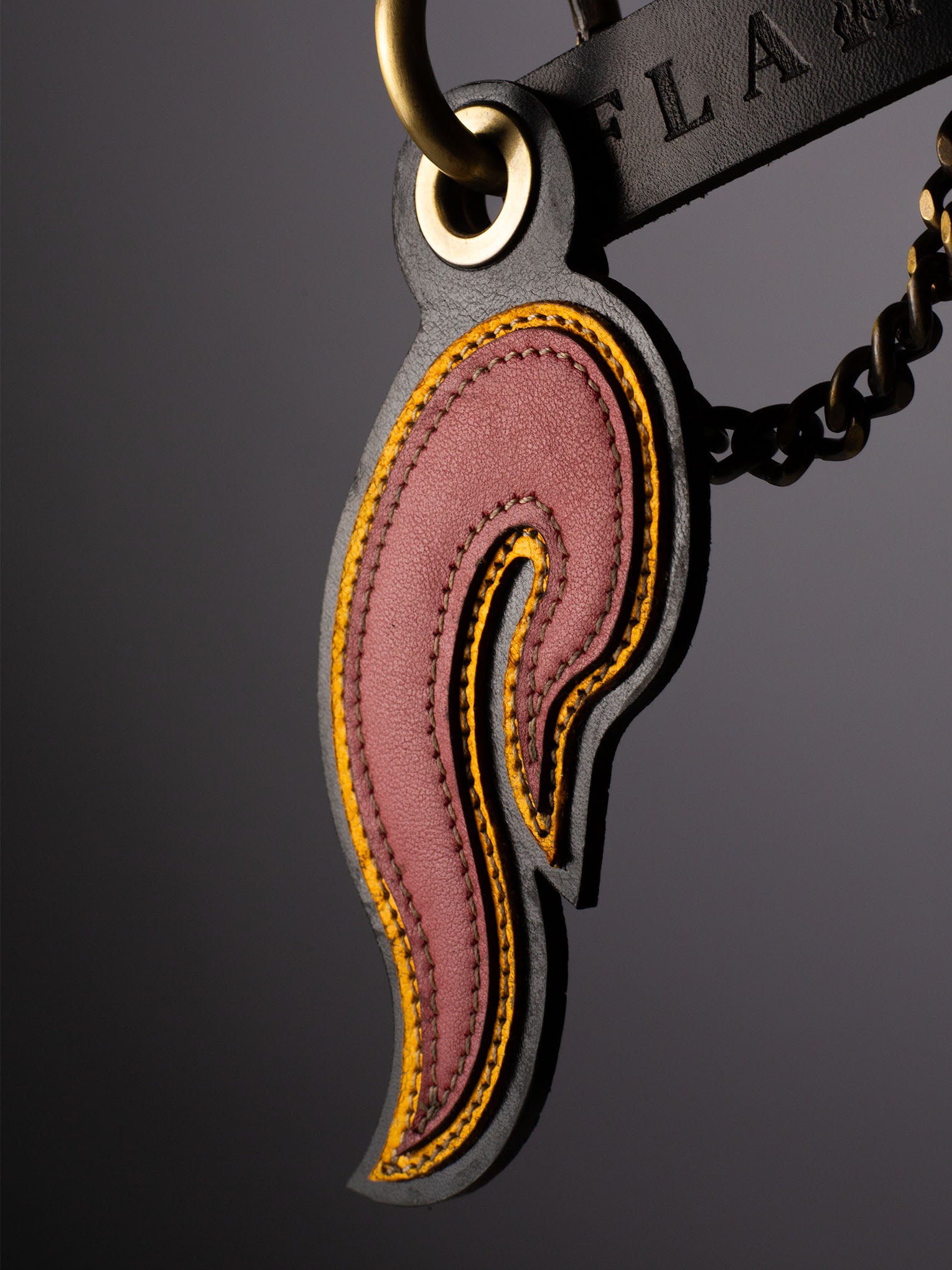 Handcrafted Leather Key Chains with Flames | Made in the Netherlands