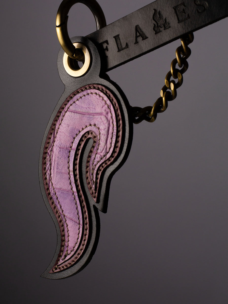 Handcrafted Leather Key Chains with Flames | Made in the Netherlands