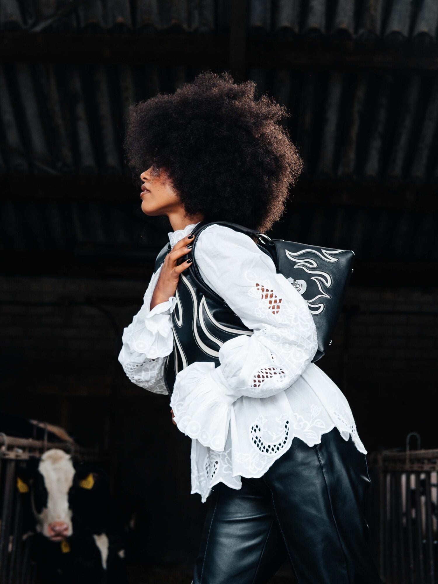 The Black & White Flames handbag.
