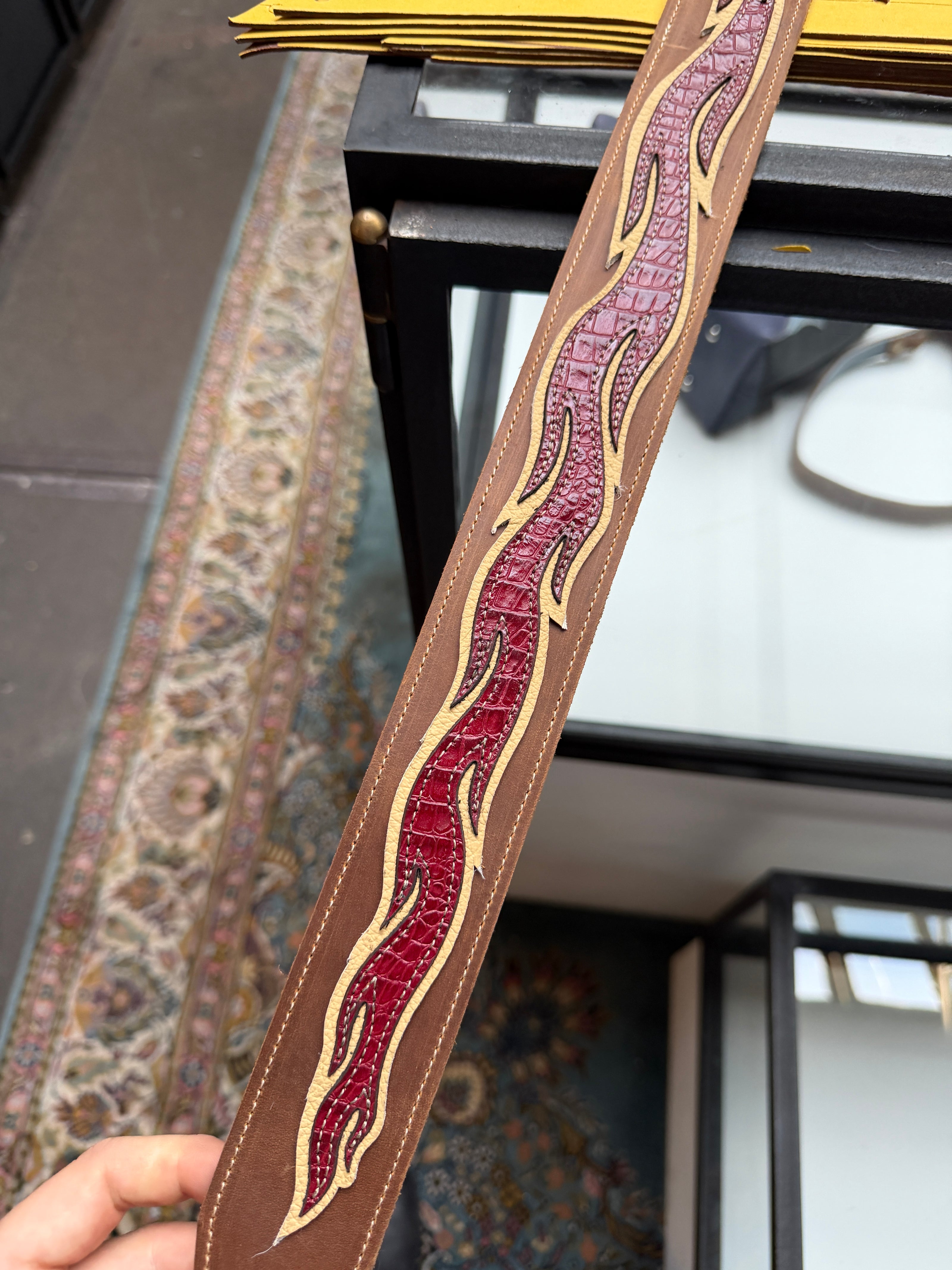 Burgundy strap