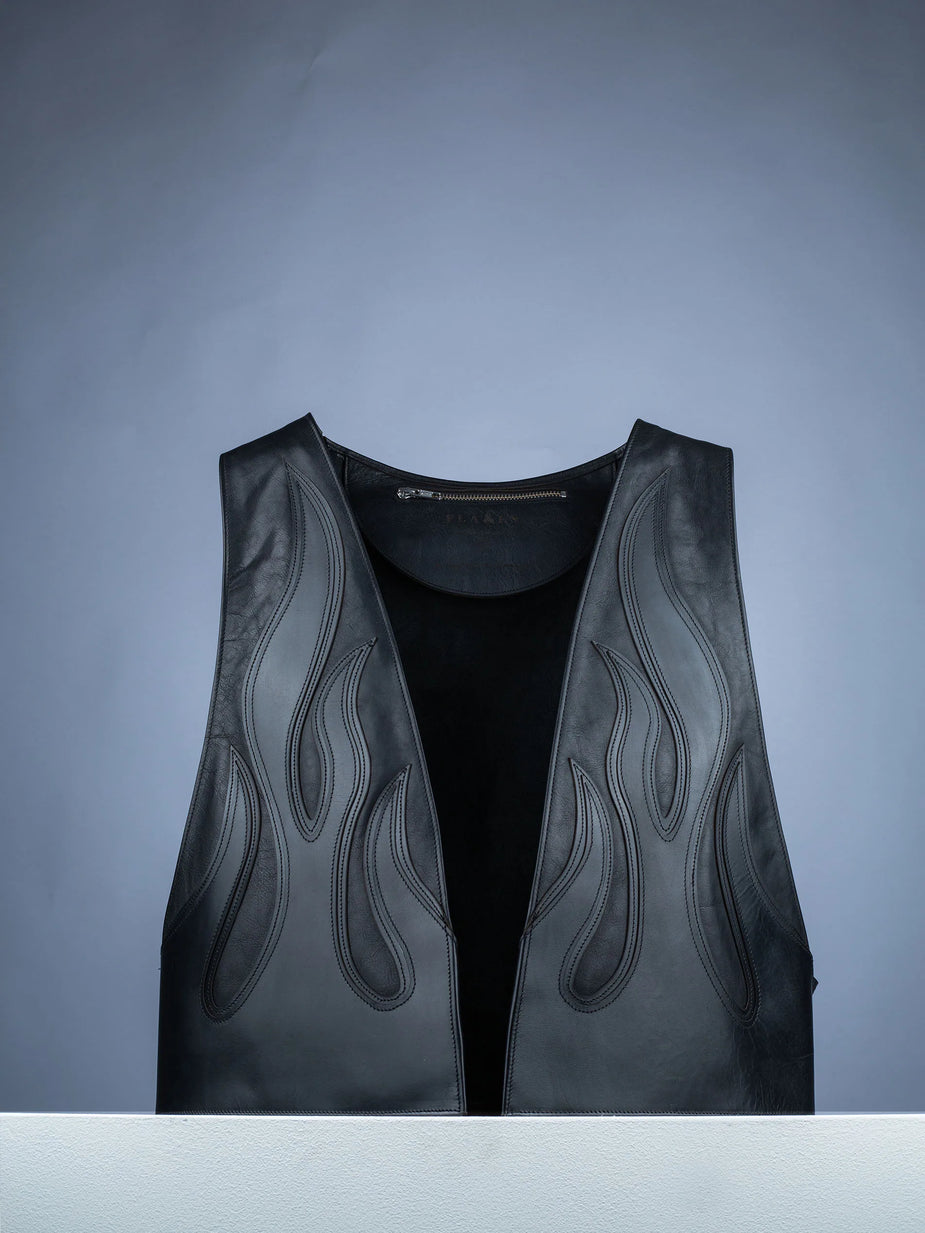 Flames waistcoat black