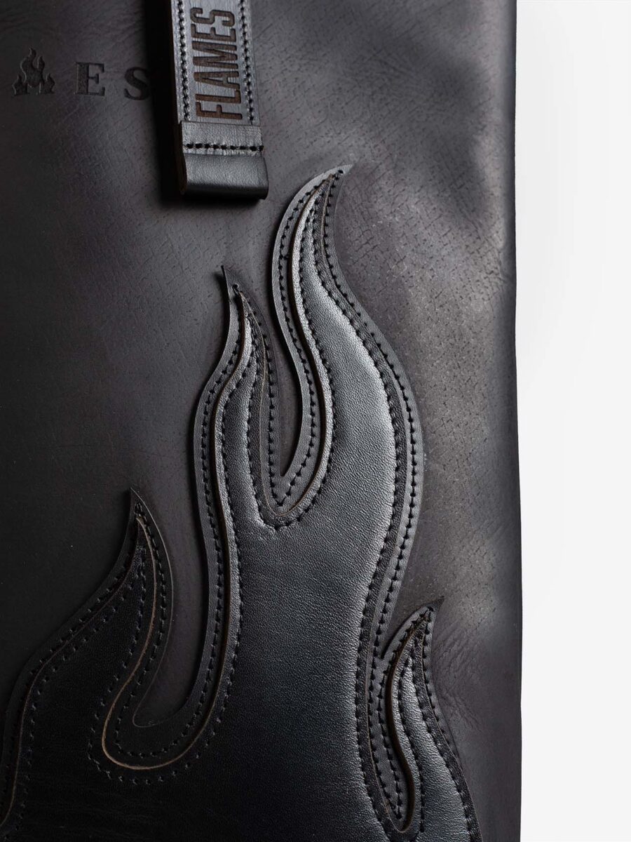 The Black Widow leather detail