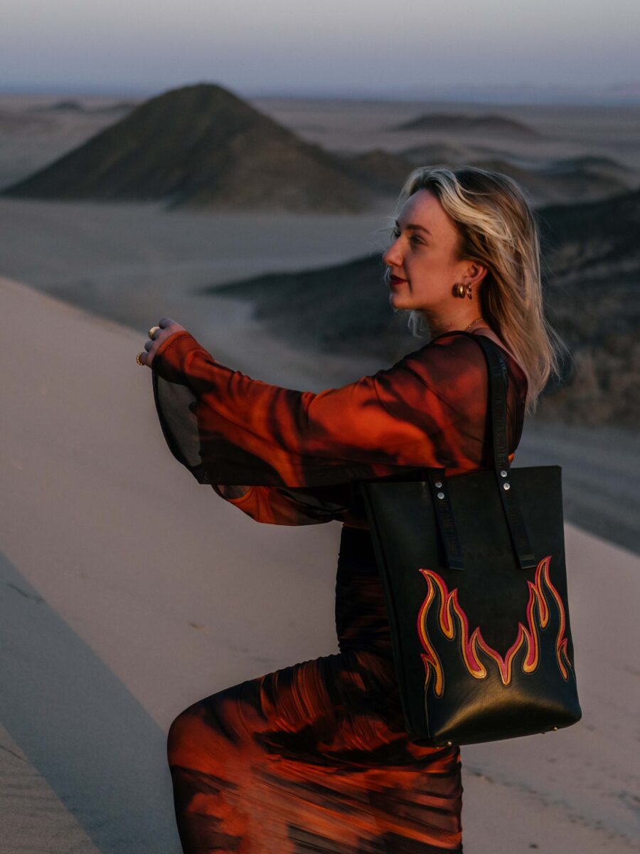 The Ultra Flame leather shopper