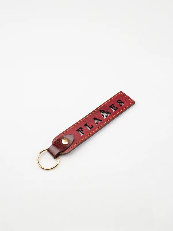 Flames leather key chain