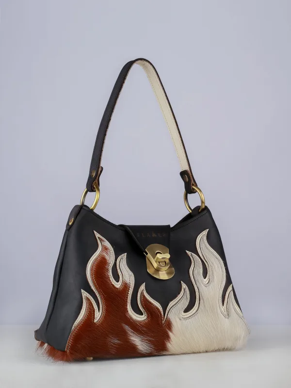 COW HIDE leather flame bag handcrafted