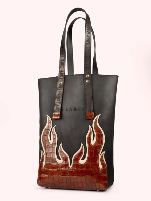 The Croco Classic Flame shopper Handcrafted by Robin