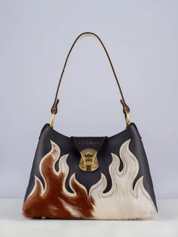 COW HIDE leather flame bag handcrafted