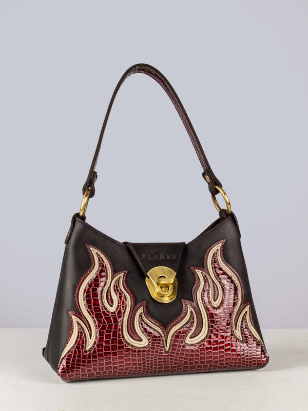 The Valentines Flame front handcrafted leather bag