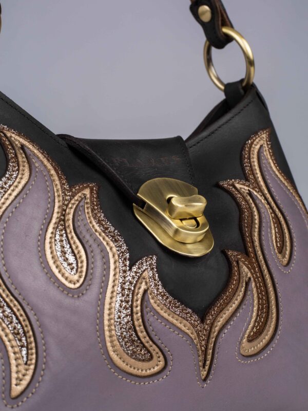 The Lilac Flame handcrafted leather Flame bag