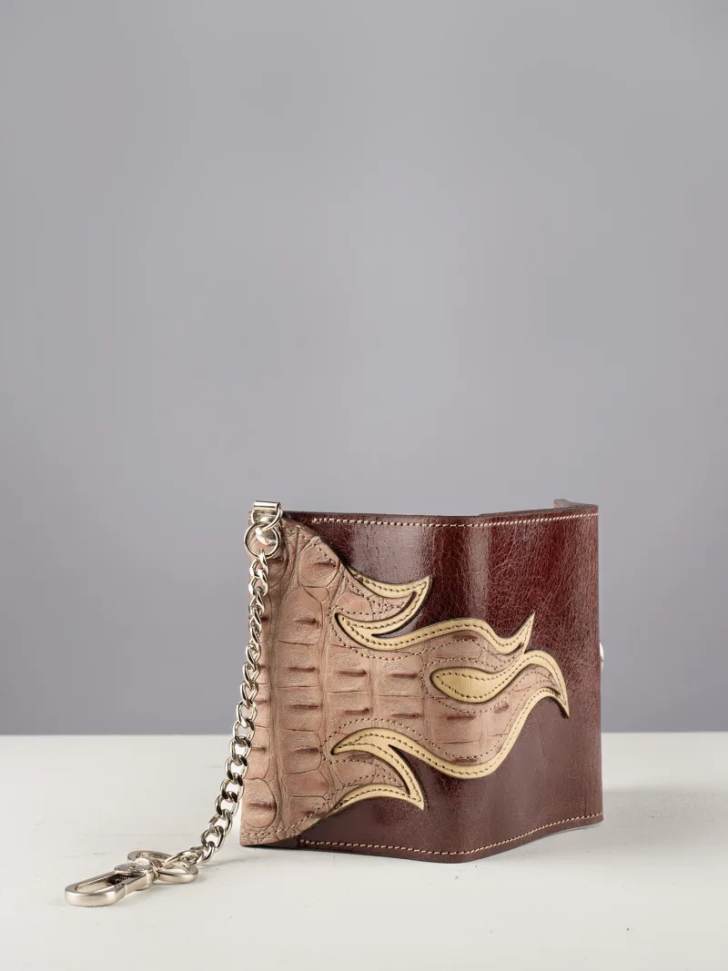 Handcrafted Flame Wallet: Timeless Leather Elegance